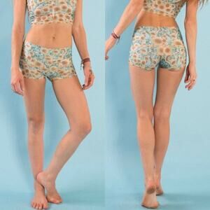 Teeki Shorts S Yoga Pilates Sunflower Style Anti Microbial Boho Festival Hippie